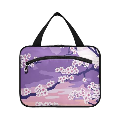 Kulturbeutel für Herren im japanischen Stil, mit Haken, waschbar, Make-up-Tasche für Reisen, Reise-Organizer, Lavendel, Größe L von voucong