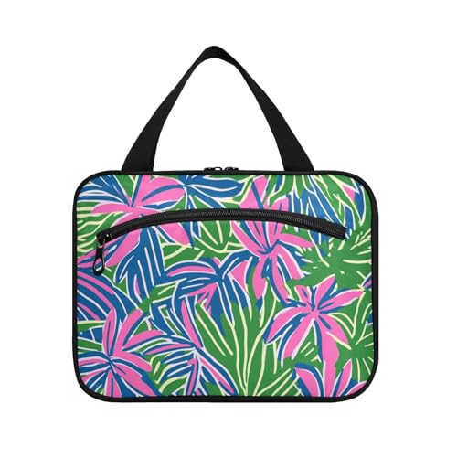 Kulturbeutel mit bunten Blättern, zum Aufhängen, mit Haken, Designer-Essentials, Reisetasche, Kulturbeutel für Damen, Toilette, Cartera para maquillaje L von voucong