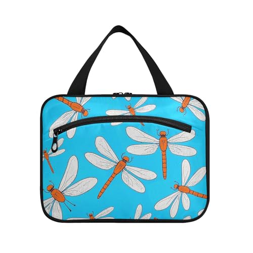 Kulturbeutel mit niedlichem Cartoon-Tier und Libelle, zum Aufhängen, groß, mit Haken, tragbare Designer-Tasche für Herren, Reisezubehör, Badezimmer, Bolsos para Hombre L von voucong