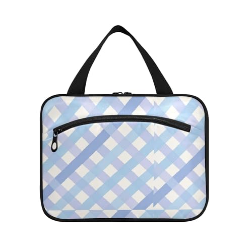 Kulturbeutel zum Aufhängen, groß, mit Haken, Designer-Make-up-Tasche für wichtige Dinge für Frauen, Kreuzfahrten, Bolso para maquillaje L, Blau von voucong
