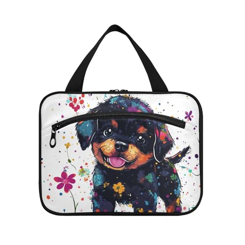 Lustige Rottweiler-Hunde-Kunst Malerei hängende Reisegröße Toilettenartikel für Männer mit Haken, Designer-Rasierset, Taschen für Männer für wichtige Dinge für Frauen, Reisen, Bolsa para maquillaje von voucong