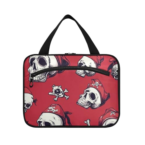 Make-up-Tasche mit Totenkopfmotiv, Piraten-Motiv, zum Aufhängen, mit Haken, Unisex, für Damen, Reisen, Badezimmer, Bolso de Maquillaje para Mujer L von voucong