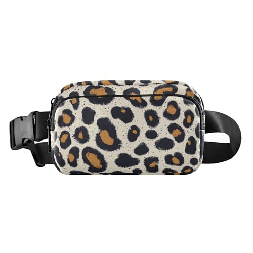 Modische Umhängetasche mit Leopardenmuster, für Damen und Herren, Mini-Gürteltasche mit verstellbarem Riemen, für Reisen, Einkaufen, Laufen, Leopardenleder, braunes Druckmuster, 1 size Modische Umhängetasche mit Leopardenmuster, für Damen und Herren, Mini-Gürteltasche mit verstellbarem Riemen, für Reisen, Einkaufen, Laufen, Leopardenleder, braunes Druckmuster, 1 size von voucong