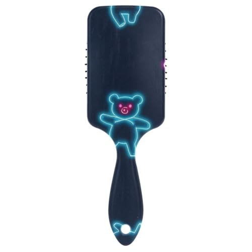 Neonfarbener, niedlicher tanzender Bär, antistatische Bürsten für schwarze Frauen, Föhnen, Kopfhautmassagegerät für Haarwachstum, mit ergonomischem Griff, cepillo para cabello de mujer von voucong