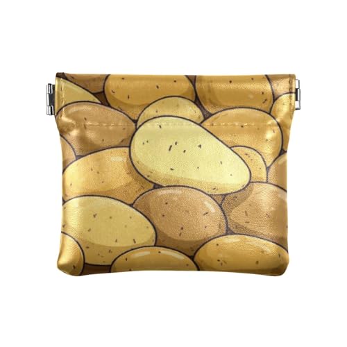 Niedliche Cartoon-Geldbörse aus Leder für Damen, Gemüse, Kartoffel, tragbarer Verschluss, Kartenhalter für Frauen, Niedliche Cartoon-Gemüsekartoffel, 1 size, Druckkunst von voucong