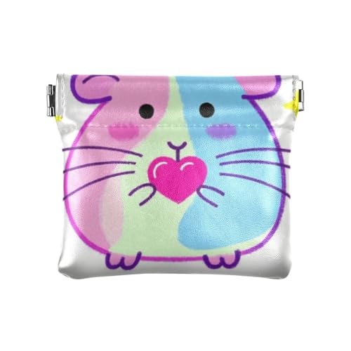 Niedliche Cartoon-Geldbörse für Damen, Hamster, PU-Leder, niedliche Mini-Münzgeldbörse für Frauen, Niedlicher Cartoon-Hamster, 1 size, Druckkunst von voucong