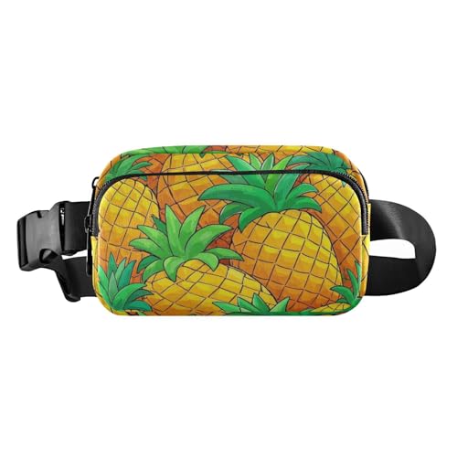 Niedliche Cartoon-Gürteltasche mit Ananas-Motiv, für Herren und Damen, Mini-Crossbody-Tasche mit verstellbarem Riemen für Reisen, Einkaufen, Laufen, Niedliche Cartoon-Frucht-Ananas, 1 size von voucong