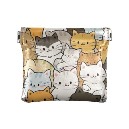 Niedliche Cartoon-Katze, Damen-Münzgeldbörse, niedlicher Schmuck für Damen, Niedliche Cartoon-Katze, 1 size, Druckkunst von voucong