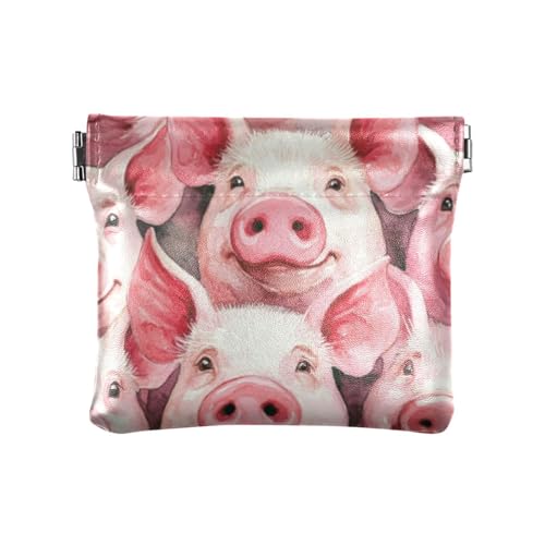 Niedliche Cartoon-Schweine-Münze aus PU-Leder, kleine Münze, niedliches Reisezubehör für Frauen, Niedliches Cartoon-Schwein, 1 size, Druckkunst von voucong