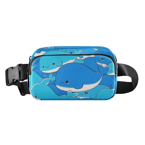 Niedliche Cartoon-Wal-Gürteltasche für Damen, Herren, Teenager, Mehrzweck-Bauchtasche mit verstellbarem Gurt für Reisen, Urlaub, Laufen, Niedlicher Cartoon-Wal, 1 size von voucong