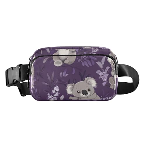 Niedliche Koala-Gürteltasche für Damen, Herren, Teenager, wasserabweisend, mit verstellbarem Gurt, für Reisen, Urlaub, Laufen, Süßes Koala-Violett, 1 size von voucong