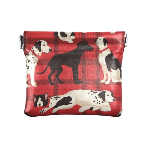 Niedliche rote Cartoon-Welpe aus PU-Leder, kleine Münzgeldbörse, ausgefallener Schmuck für Frauen, Reisen, Niedlicher roter Cartoon-Welpe, 1 size, Druckkunst von voucong