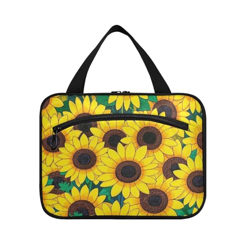 Niedliches Cartoon-Blumen-Sonnenblumen-Hängeset für Herren mit Haken, Designer-Chic-Set Tasche für Herren, für Reisen, Urlaub, estuche de maquillaje para Mujer L von voucong