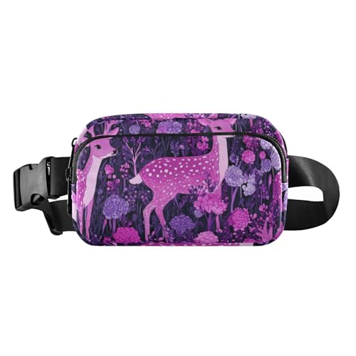 Purple Deer Umhängetasche für Herren und Damen, multifunktional, mit verstellbarem Gurt, für Workout, Laufen, Wandern, Violetter Hirsch, personalisierbar, 1 size Purple Deer Umhängetasche für Herren und Damen, multifunktional, mit verstellbarem Gurt, für Workout, Laufen, Wandern, Violetter Hirsch, personalisierbar, 1 size von voucong