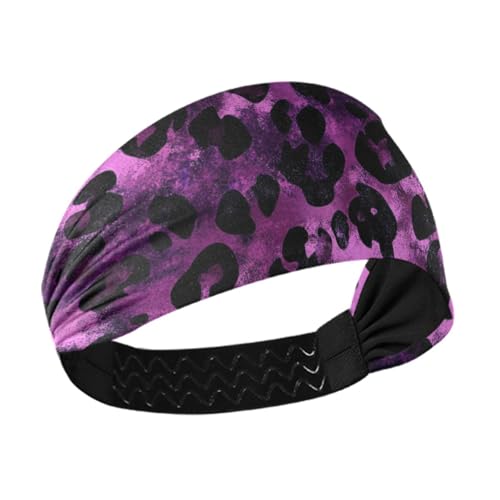 Rutschfeste Damen-Stirnbänder mit Leopardenmuster, elastisch, schweißtreibende Bänder für Make-up, Tennis, Make-up, Radfahren von voucong