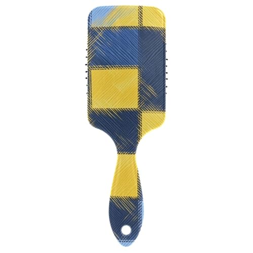 Sanfte Haarbürsten für Damen, dünn, für langes Haar, mit ergonomischem Griff, Gelb / Blau kariert Sanfte Haarbürsten für Damen, dünn, für langes Haar, mit ergonomischem Griff, Gelb / Blau kariert von voucong