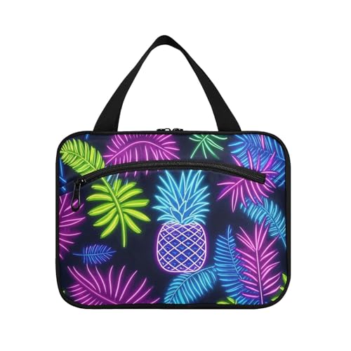 Sommer-Kosmetiktasche mit Ananasblättern, zum Aufhängen, mit Reißverschluss und Haken, tragbare Designer-Kosmetiktasche für Reisen, Zubehör für Frauen, Arbeit, Cartera para maquillaje L von voucong