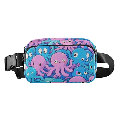 Süße Cartoon-Tier-Meeres-Taillentasche für Männer und Frauen, kleine Laufgürteltasche mit verstellbarem Riemen für Workout, Laufen, Wandern, Niedliches Cartoon-Tiermeer, 1 size von voucong