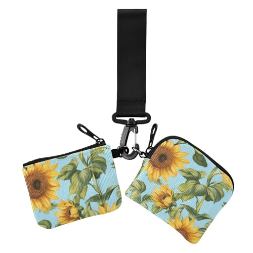 Sunflowers Damen Münzgeldbörse Kartenhalter kompakte Größe Ausweis-Schutz mit Reißverschluss Münzfach für Arbeit Reisen 2 Stück, Sonnenblumen, Babyblau, 1 size, Druckkunst Sunflowers Damen Münzgeldbörse Kartenhalter kompakte Größe Ausweis-Schutz mit Reißverschluss Münzfach für Arbeit Reisen 2 Stück, Sonnenblumen, Babyblau, 1 size, Druckkunst von voucong