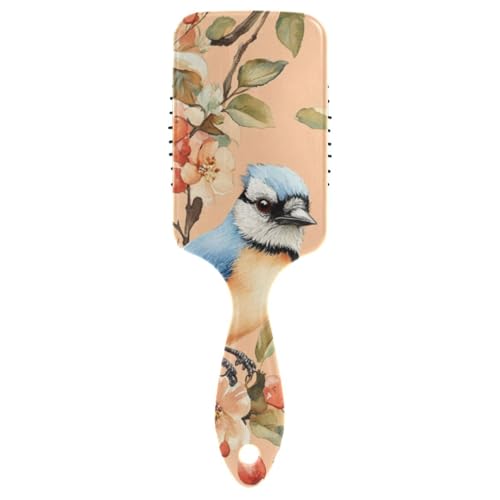 Sweet Blue Jay Birds Pfirsichfarbene glatte Bürsten für schwarze Frauen, Föhnen, Kopfhautmassage zum Föhnen, mit ergonomischem Griff, Cepillo para definir rizos Sweet Blue Jay Birds Pfirsichfarbene glatte Bürsten für schwarze Frauen, Föhnen, Kopfhautmassage zum Föhnen, mit ergonomischem Griff, Cepillo para definir rizos von voucong
