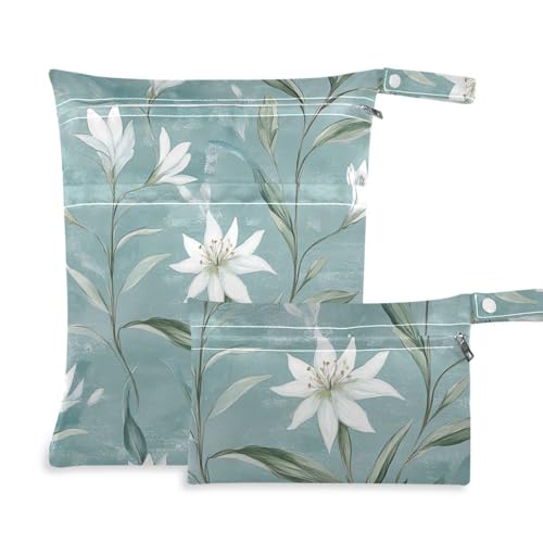 Switzerland Edelweiss Beauty Flower Mess-Proof Large Wet Bag 2 Pack Wickeltasche Wesentliche Gegenstände mit Griffen für Pool von voucong