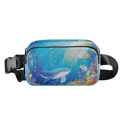 Umhängetasche mit Cartoon-Motiv, Motiv: Meerestiere, Fische, Wal, modische Umhängetasche für Männer und Frauen, Mini-Crossbody-Gürteltasche mit verstellbarem Riemen für Einkaufen, Sport, Arbeit Umhängetasche mit Cartoon-Motiv, Motiv: Meerestiere, Fische, Wal, modische Umhängetasche für Männer und Frauen, Mini-Crossbody-Gürteltasche mit verstellbarem Riemen für Einkaufen, Sport, Arbeit von voucong