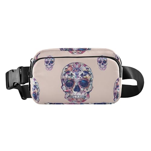 Umhängetasche mit Totenköpfen, Boho-Stil, für Damen und Herren, große Kapazität, Gürteltasche, Reisebrieftasche mit verstellbarem Gurt, für Reisen, Fitnessstudio, Arbeit, Lila, Totenköpfe, Boho Umhängetasche mit Totenköpfen, Boho-Stil, für Damen und Herren, große Kapazität, Gürteltasche, Reisebrieftasche mit verstellbarem Gurt, für Reisen, Fitnessstudio, Arbeit, Lila, Totenköpfe, Boho von voucong