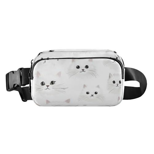 Umhängetasche mit niedlicher weißer Katze, modisch, für Damen, Herren, Teenager, Mehrzweck-Umhängetasche mit verstellbarem Riemen für Reisen, Einkaufen, Laufen, Niedliche weiße Katze, 1 size Umhängetasche mit niedlicher weißer Katze, modisch, für Damen, Herren, Teenager, Mehrzweck-Umhängetasche mit verstellbarem Riemen für Reisen, Einkaufen, Laufen, Niedliche weiße Katze, 1 size von voucong