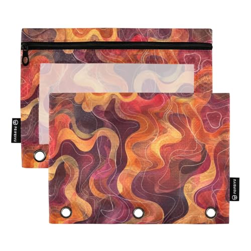 voucong Aquarell-Federmäppchen aus Kunststoff, mit transparentem Fenster, verschiedene Farben, für Büro, Schule, Kosmetik, 2 Stück von voucong