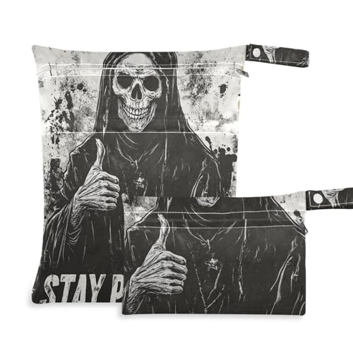 voucong Badeanzug-Tasche mit Totenkopf-Motiv, mit Reißverschluss, 2 Stück, Reisezubehör für Babys, mit Griffen für Reisen voucong Badeanzug-Tasche mit Totenkopf-Motiv, mit Reißverschluss, 2 Stück, Reisezubehör für Babys, mit Griffen für Reisen von voucong