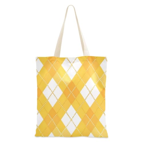 voucong Buffalo Plaid Canvas-Tragetasche für Damen, mit Taschen, mit Griffen, wiederverwendbare Leinentaschen, Großpackung von voucong