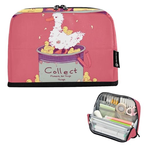 voucong Federmäppchen, große Kapazität, Make-up-Tasche für Damen, Schule, Enten, niedlicher Cartoon von voucong