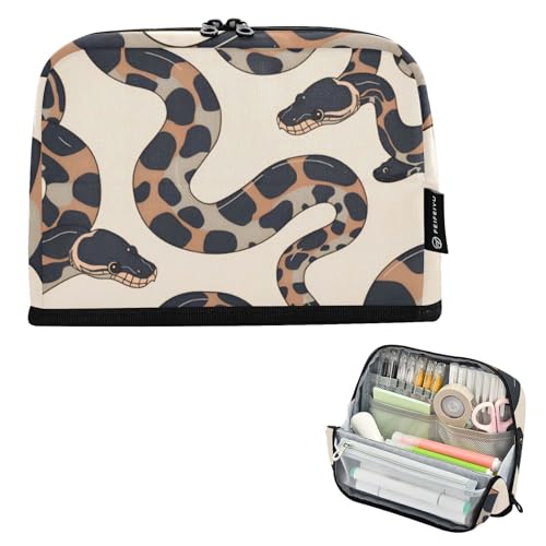 voucong Federmäppchen Box Große Kapazität Aufbewahrungstasche Einfach für Krankenschwester College Ball Python Minimalistisch von voucong