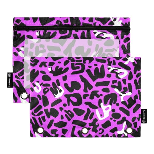 voucong Federmäppchen mit transparentem Fenster, geometrisch, unregelmäßig, Pfirsichschwarz, verschiedene Farben, zur Aufbewahrung von Schulen, Studenten, Lehrern, 2 Stück von voucong