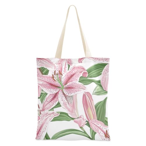 voucong Guyana Regia Lily Beauty Flower Tote Canvas Bag for Women With Pockets With Handles Reusable Tote Bag Bulk Beach Gifts von voucong