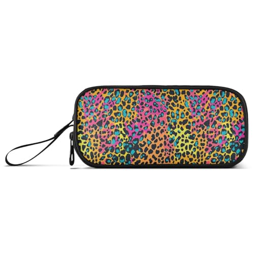 voucong Kleetah Federmäppchen mit buntem Tierdruck, Nylon, Reißverschluss, großes Fassungsvermögen, Netz, Schreibwaren für College-Frauen von voucong