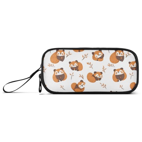 voucong Lesser Panda Federmäppchen aus Nylon für die Schule, großes Fassungsvermögen, großes Federmäppchen mit Reißverschluss, Schreibwaren-Organizer für Mittelschule, Jungen von voucong