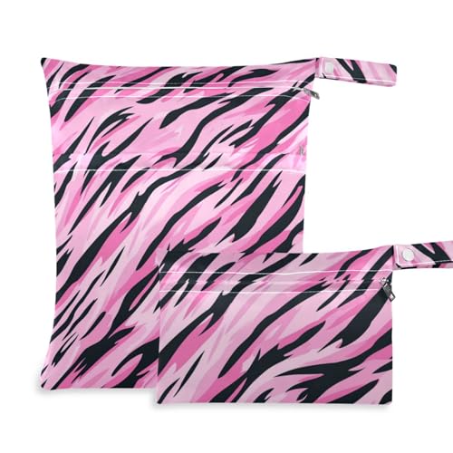 voucong Modische schwarze Pfirsich-Tiger-Felldruck-Trockentaschen, schmutzabweisend, Reisezubehör für Babys, mit Griffen zum Baden, 2 Stück voucong Modische schwarze Pfirsich-Tiger-Felldruck-Trockentaschen, schmutzabweisend, Reisezubehör für Babys, mit Griffen zum Baden, 2 Stück von voucong