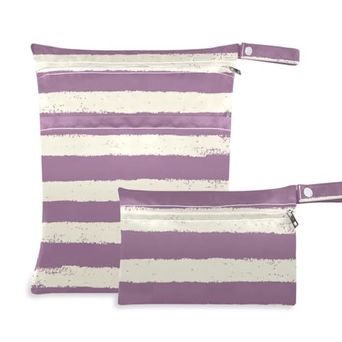 voucong Prop1 wasserdichte Wickeltasche mit horizontalen Streifen, 2 Stück, mit Griffen für den Strand von voucong