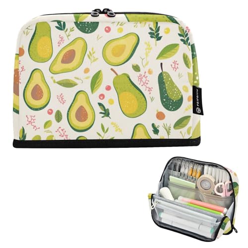 voucong Stiftebox Große Kapazität Stifttasche Leicht für Erwachsene Kosmetik Avocado Einfache Cartoon Grün von voucong