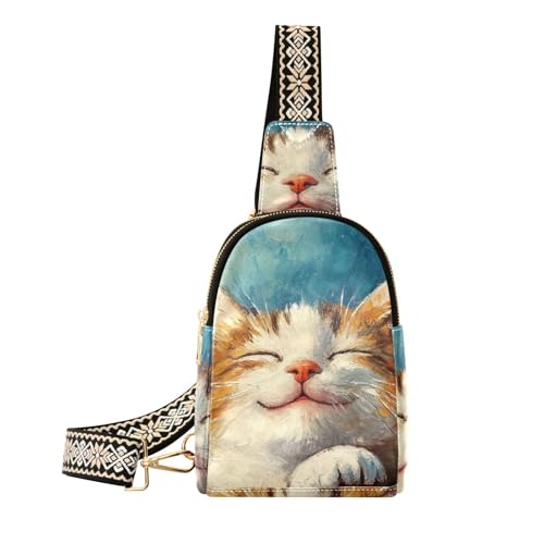 voucong Trendige, lustige Tier-/Katzen-Umhängetasche, Anti-Diebstahl-Gürteltasche für Damen für Reisen, Lustige Tierkatze, 1 size voucong Trendige, lustige Tier-/Katzen-Umhängetasche, Anti-Diebstahl-Gürteltasche für Damen für Reisen, Lustige Tierkatze, 1 size von voucong