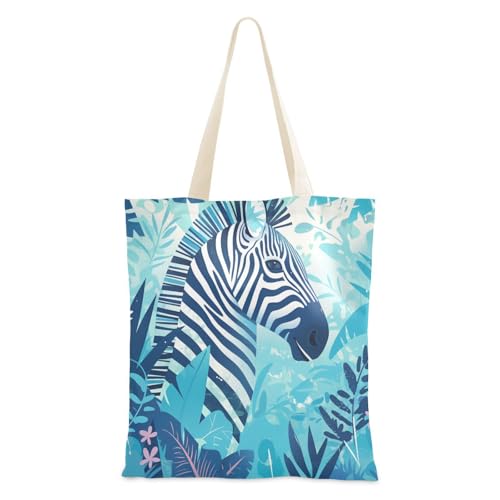 voucong Türkise süße Tier-einfache Canvas-Taschen für Frauen mit Taschen mit Griffen, wiederverwendbare Canvas-Tragetaschen, Großpackung von voucong