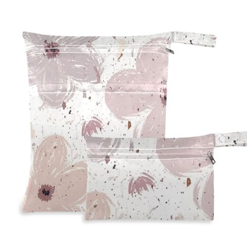 voucong Wiederverwendbare Taschen mit schönen grauen Blumen, für Reisen, 2 Stück, Reiseutensilien für Babys, mit Griffen für den Strand voucong Wiederverwendbare Taschen mit schönen grauen Blumen, für Reisen, 2 Stück, Reiseutensilien für Babys, mit Griffen für den Strand von voucong
