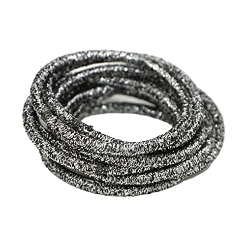 vreplrse 10 Stück Glitzer Haargummis, dehnbar, Haarknoten, modisch, schützend, Pferdeschwanz Halter, Haargummis für Damen Accessoires, Silber schwarz von vreplrse