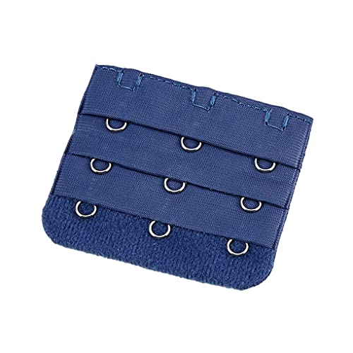 vreplrse Verlängerungsriemen, BH Verlängerung, Schnalle, 3 Haken, Frauenhaken, elastisch, bunt, verstellbar, eng, Gadgets, 3 Reihen, Unterwäsche, tiefes Blau von vreplrse