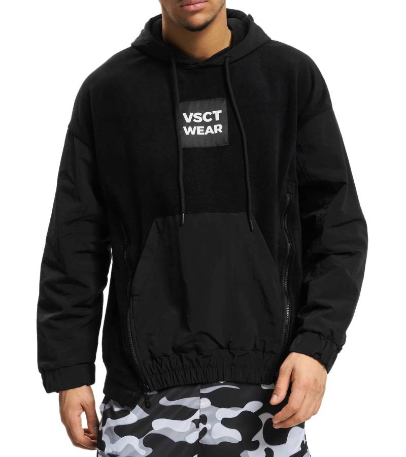 vsct Bulky Oversize Herren Hoodie mit Front-Reißverschlüsse Baumwoll Kapuzen-Pullover im Oversized-Look 5643333 Schwarz von vsct