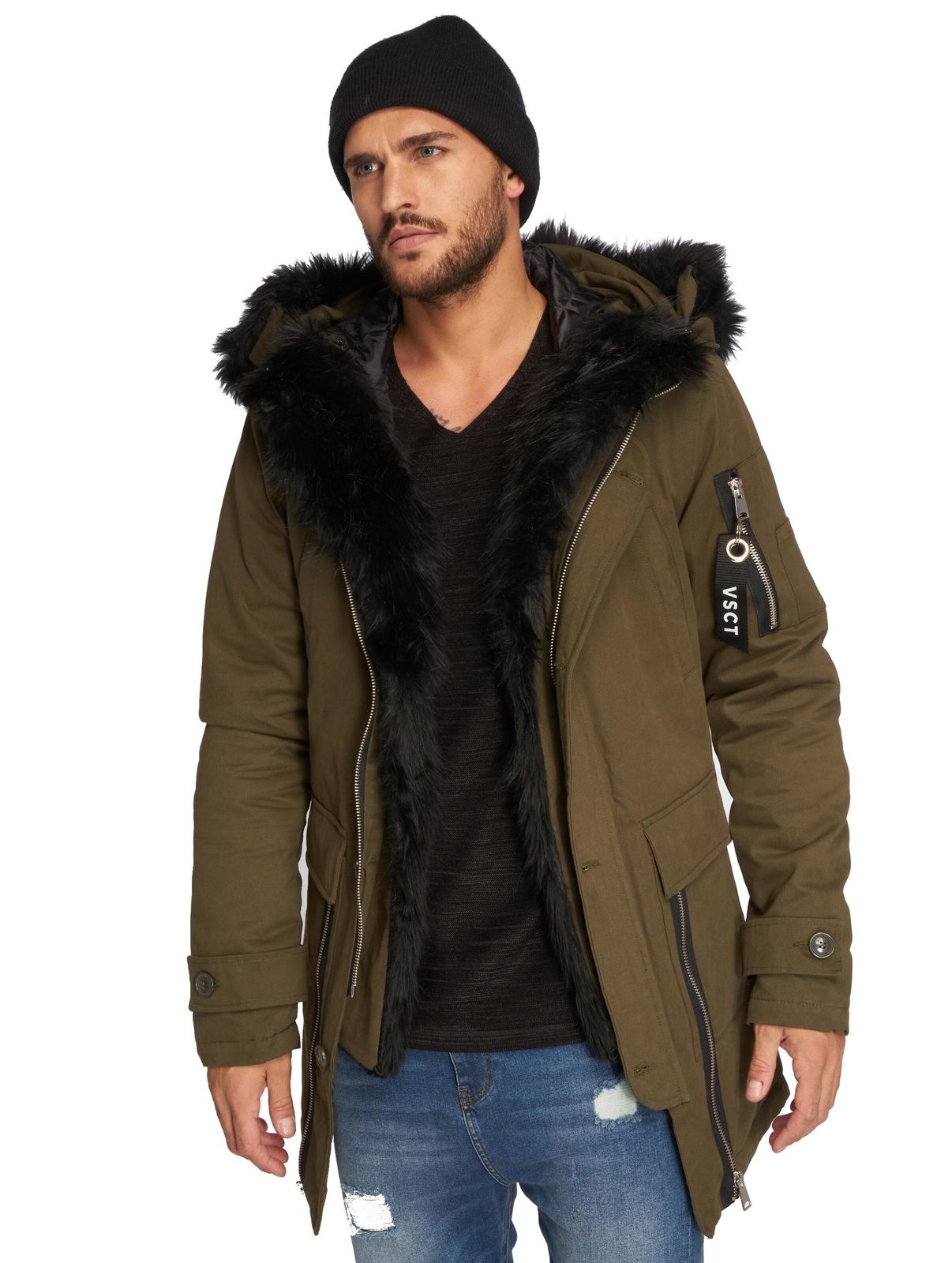 vsct Zip Decor Winterjacke Khaki von vsct