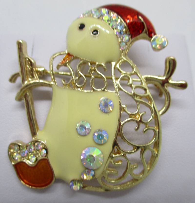 Ab Strass Emaille Schneemann Brosche Ski Fahren Winter Weihnachtsbrosche Urlaub Pin von vserendipityboutique