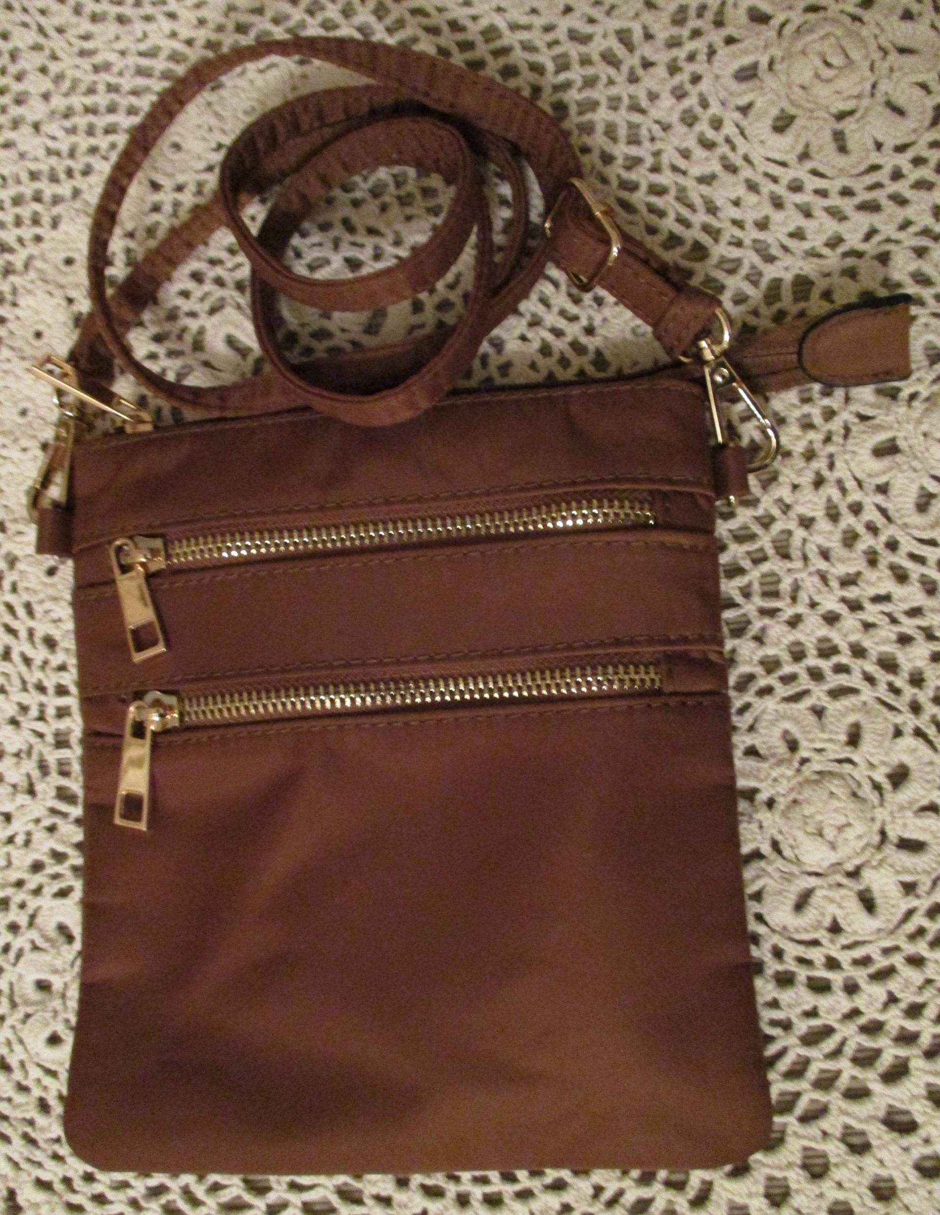 Satin Nylon Crossbody Bag Braune Abend Handtasche Mit Reißverschluss von vserendipityboutique