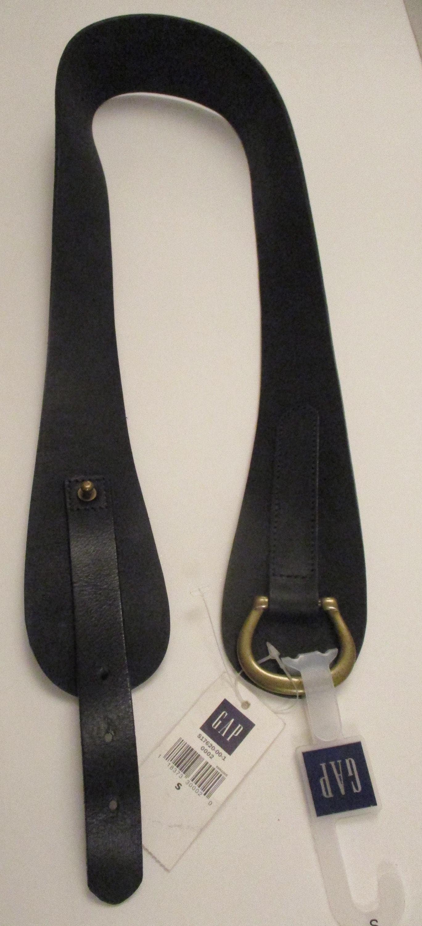 Schwarzer Gap-Gürtel Mit Original-Tag Schwarz Echtleder Schwere Messing Gürtelschnalle Einzigartige Lederband Durchzugsverschluss von vserendipityboutique